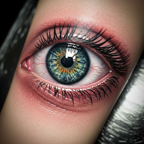Tatuagem realista de um olho